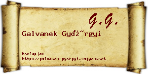 Galvanek Györgyi névjegykártya